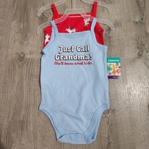 Garanimals Baby girl set of two onesies grandma/unicorns
